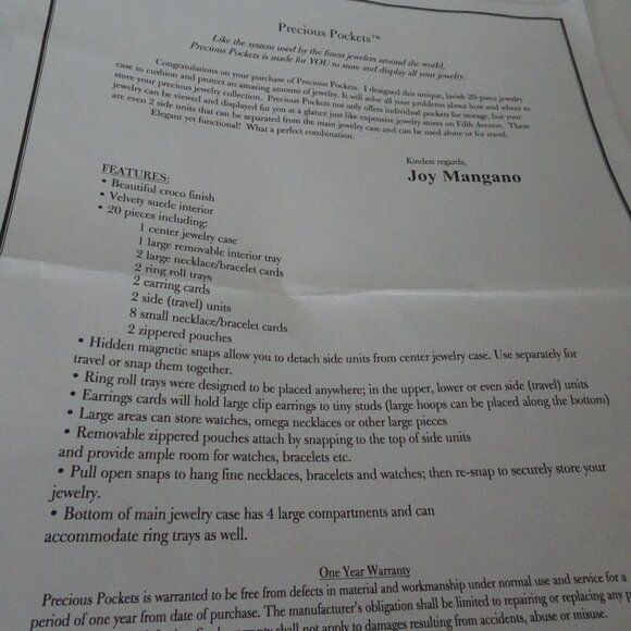 Joy Mangano Jewelry Organizer/Storage Set of 3 Chests NEW Precious Pockets - Picture 15 of 15